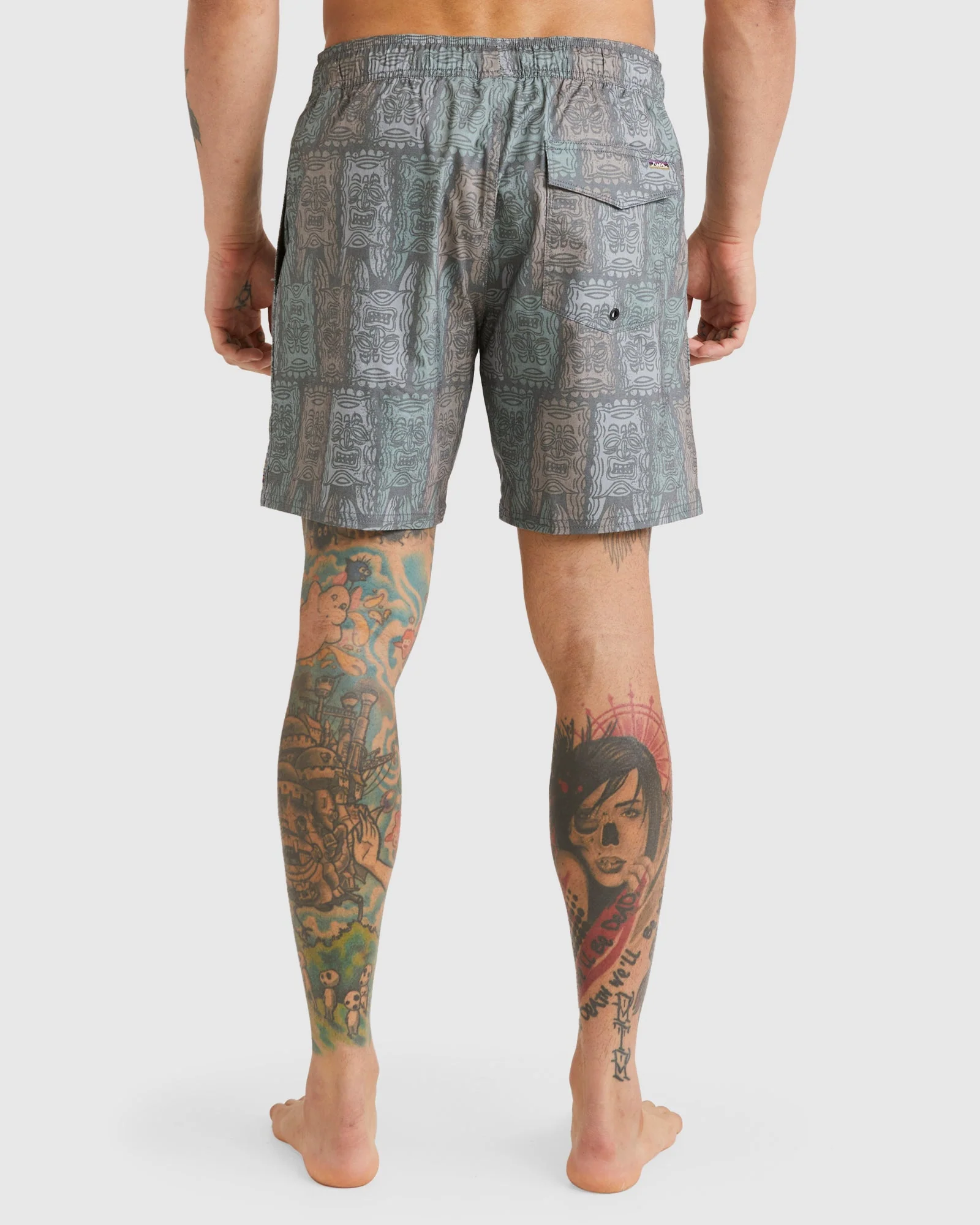 Mens Oblow Tapa 17"Elastic Boardshorts - Image 3