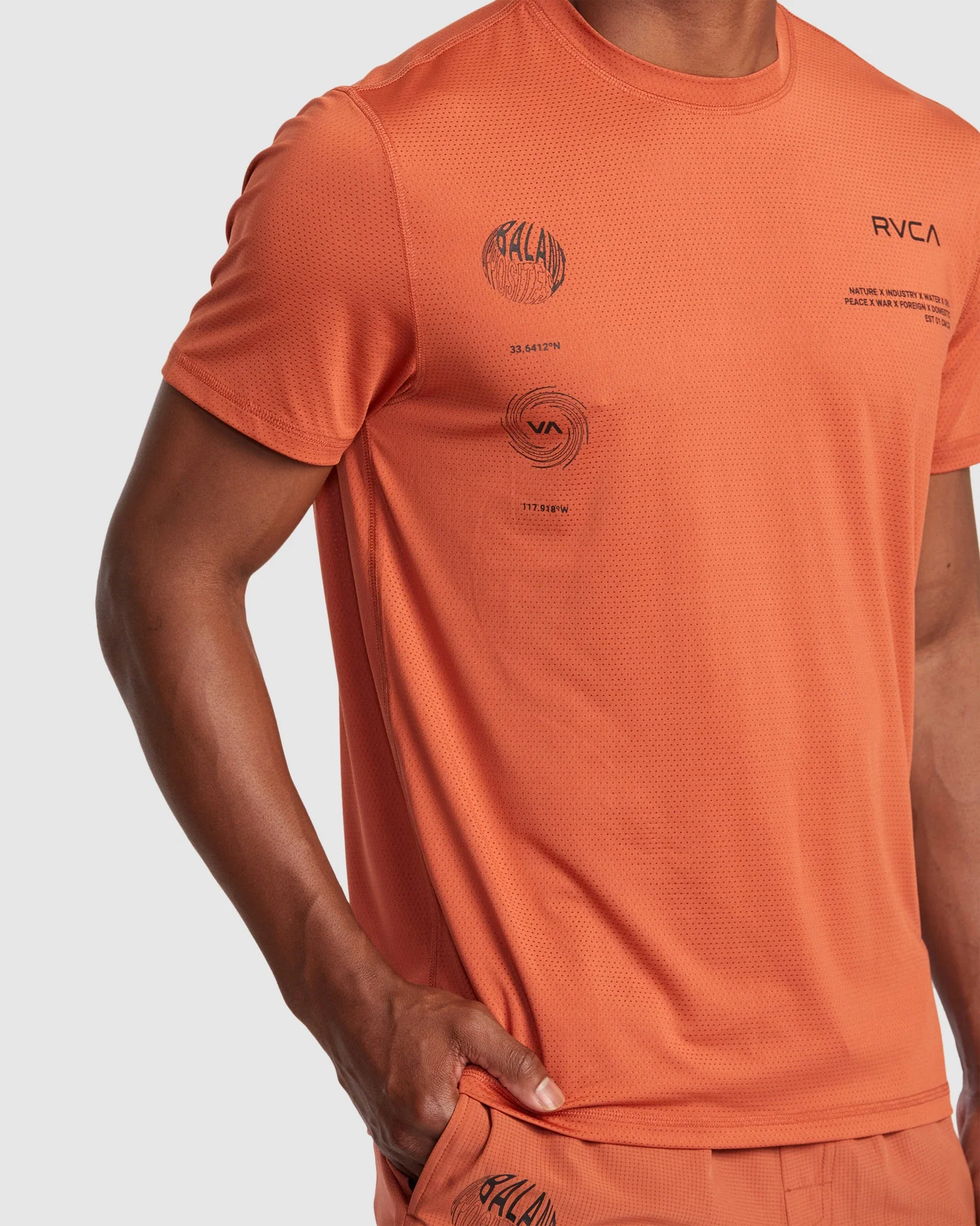 Mens Rvca Runner T-Shirt - Image 4