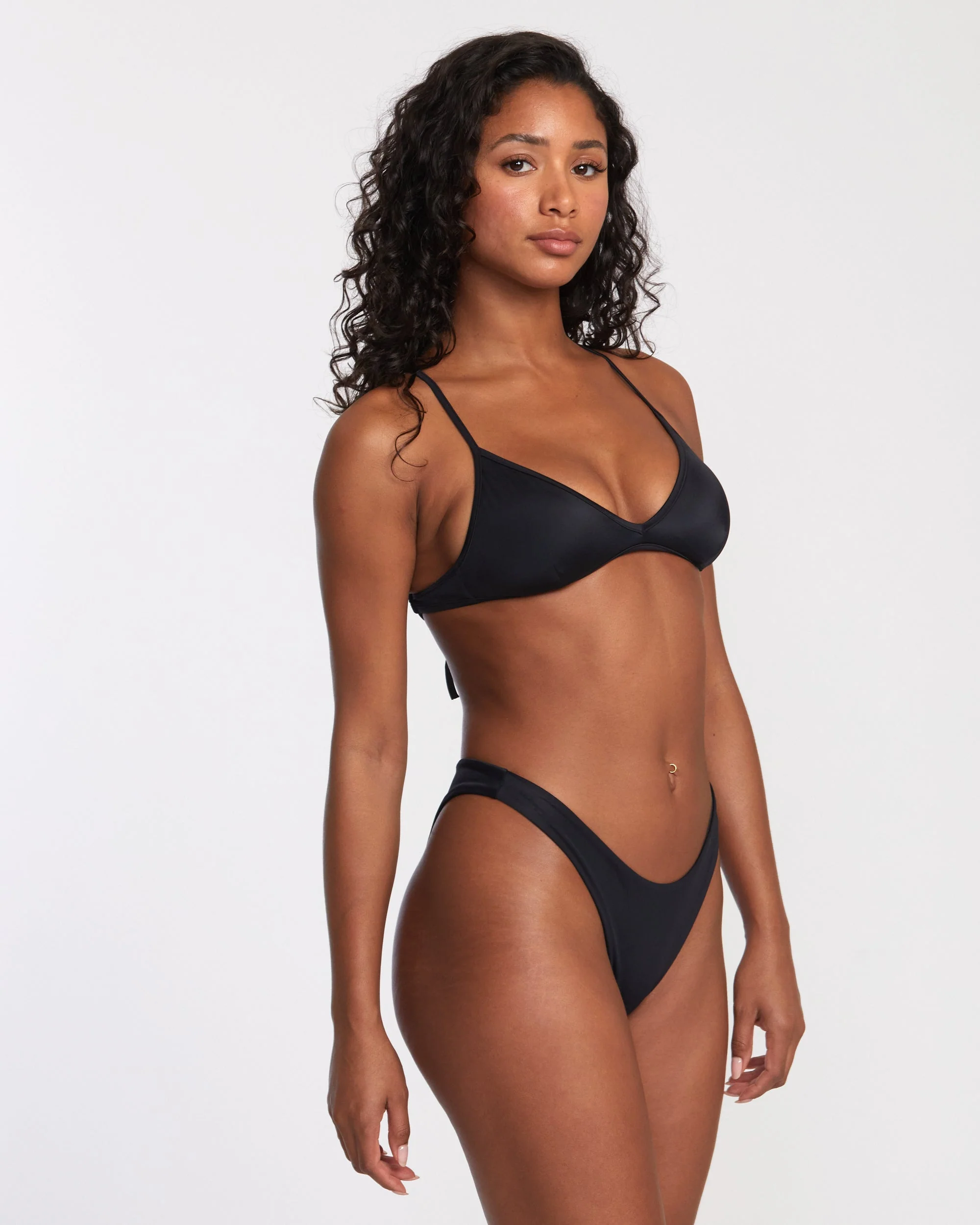 Womens Solid Triangle Crossback Bikini Top - Image 6